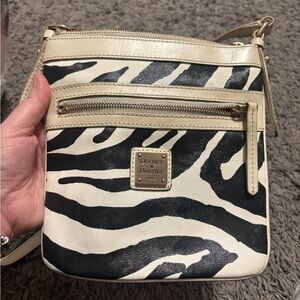 Dooney & Bourke Black and Cream Zebra Crossbody Bag